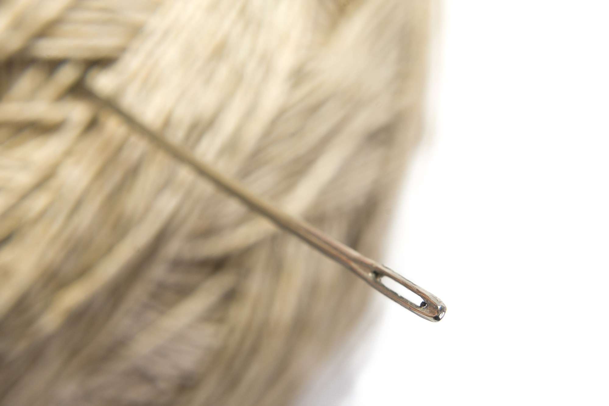 Detail of metallic thread on linen